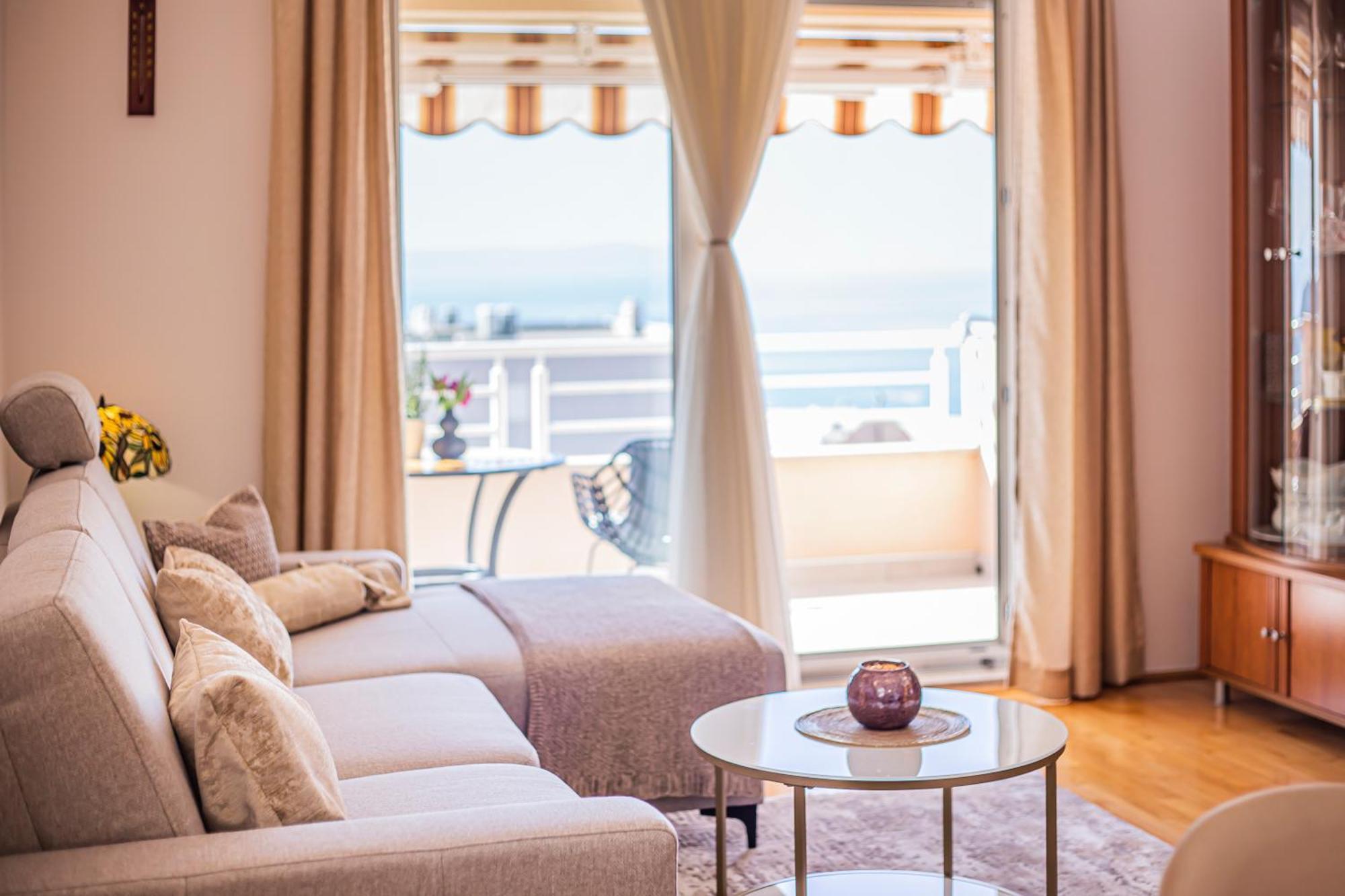 מאקרסקה Apartment Anita With Amazing Sea View מראה חיצוני תמונה