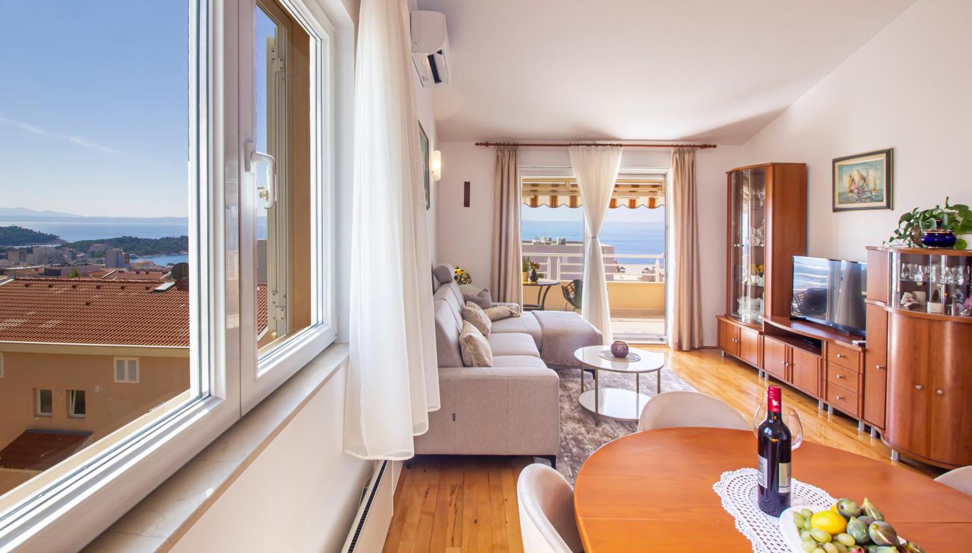 מאקרסקה Apartment Anita With Amazing Sea View מראה חיצוני תמונה